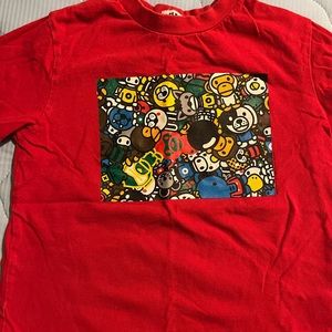 Red Bape kids Baby Milo graphic tee